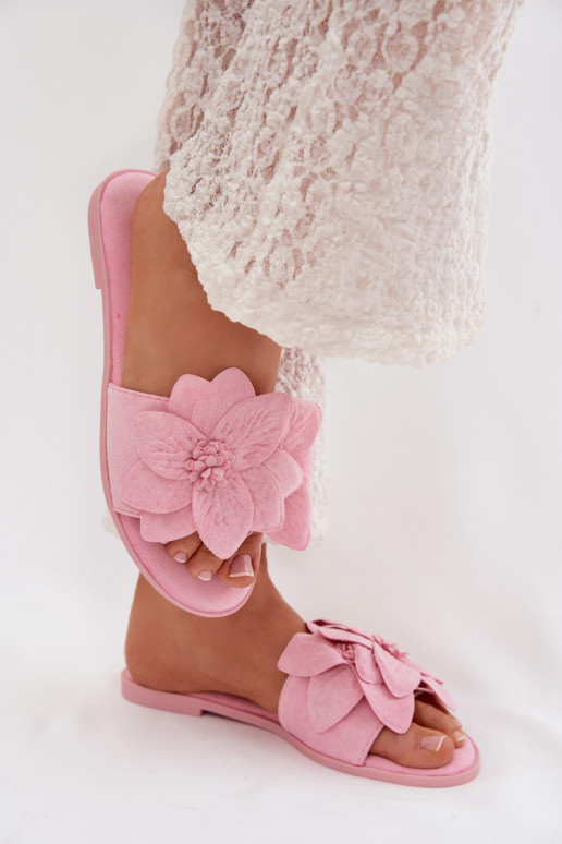 zempapēžu sieviešu čības Ar greznui Ziedsami Rozā krāsas Elzoria