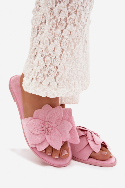 zempapēžu sieviešu čības Ar greznui Ziedsami Rozā krāsas Elzoria