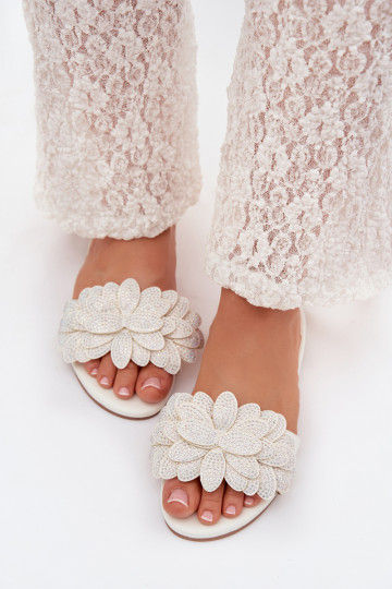 Čības Sieviešu dzīvoklis Ar Dekorāciju baltas krāsas Grelora