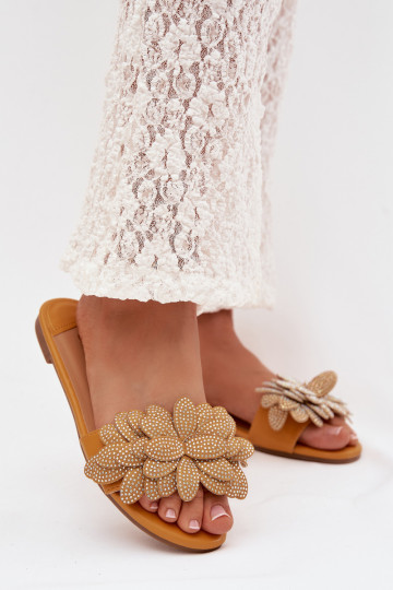 Čības Sieviešu dzīvoklis Ar Dekorāciju Dzelteni Grelora 2