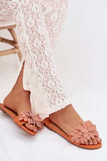 Čības Sieviešu dzīvoklis Ar Dekorāciju oranžas krāsas Grelora