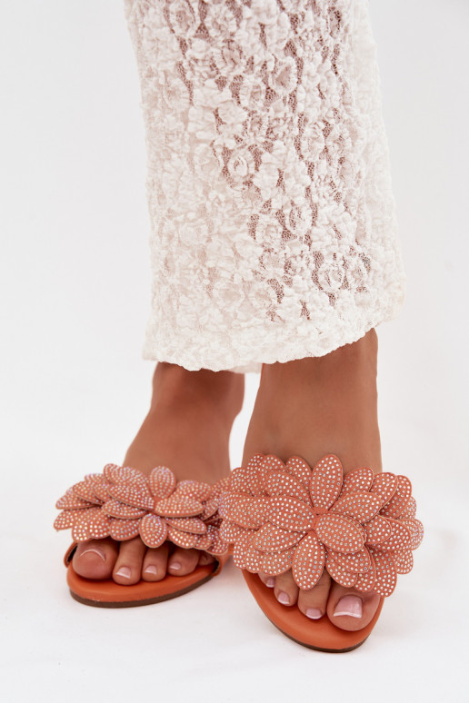 Čības Sieviešu dzīvoklis Ar Dekorāciju oranžas krāsas Grelora