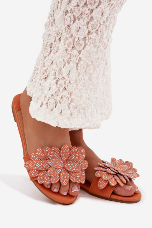 Čības Sieviešu dzīvoklis Ar Dekorāciju oranžas krāsas Grelora