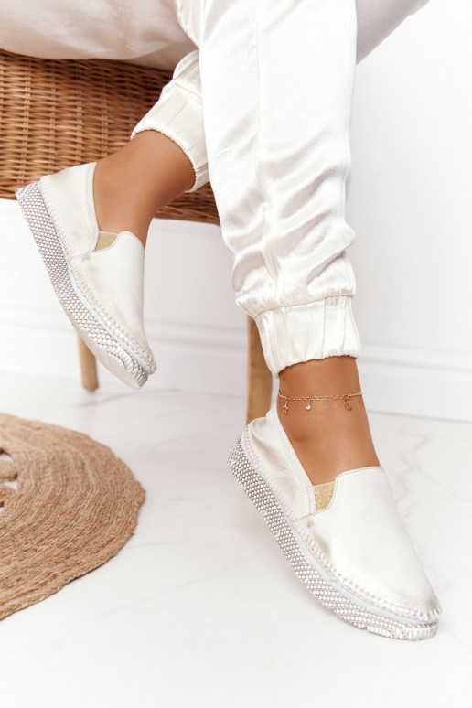 Sieviešu apavi Tā irciejka Paslīdēt uz Āda Zelta krāsas 03512-25