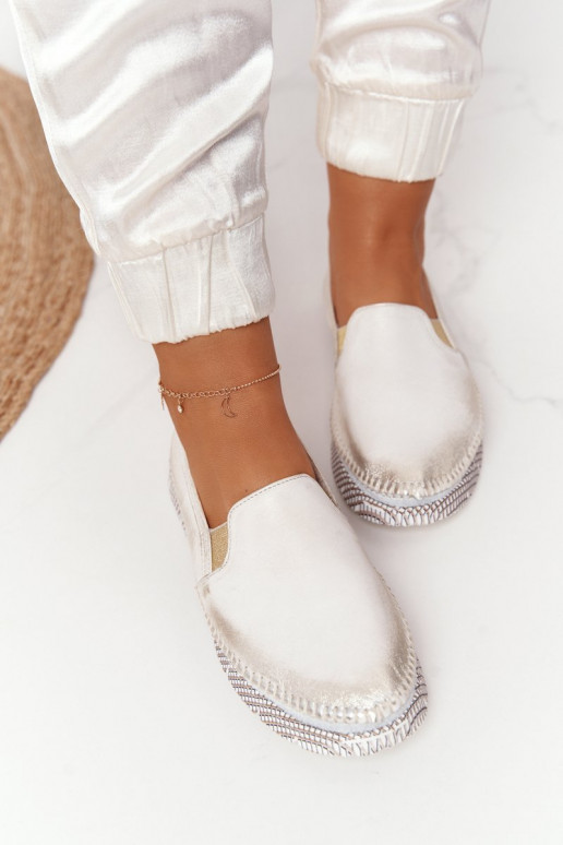 Sieviešu apavi Tā irciejka Paslīdēt uz Āda Zelta krāsas 03512-25