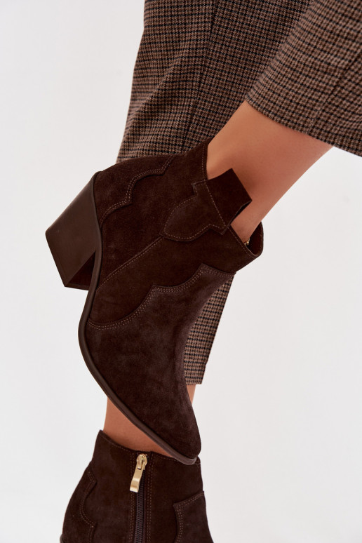 kovboju stila puszābakiIeslēgtsturalnego zamšādasu Zazoo 3153 CzekoladoIne