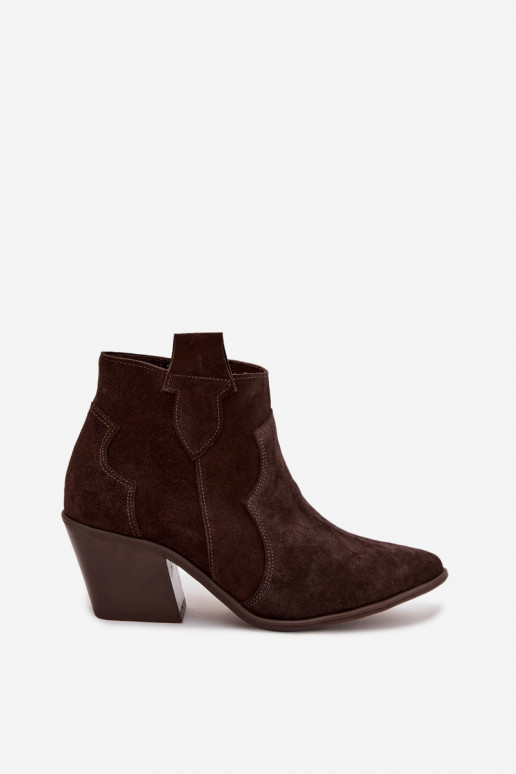 kovboju stila puszābakiIeslēgtsturalnego zamšādasu Zazoo 3153 CzekoladoIne