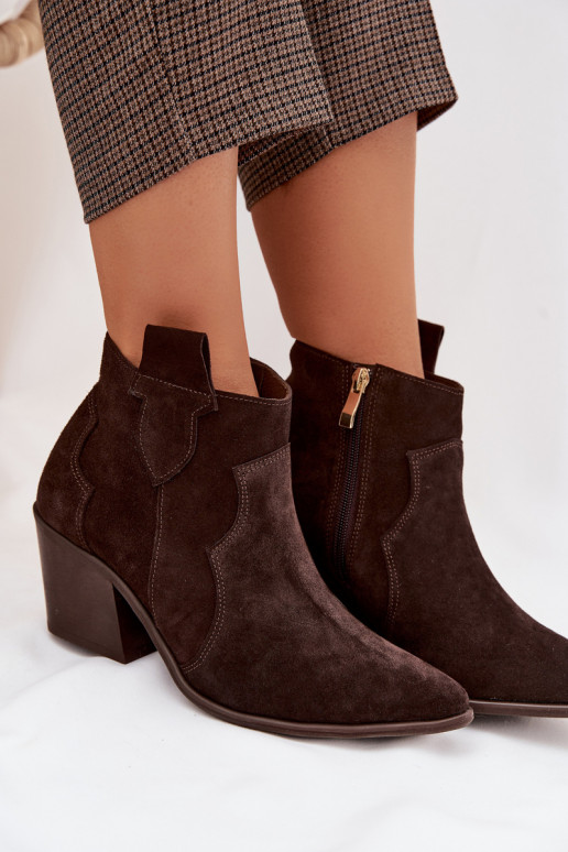 kovboju stila puszābakiIeslēgtsturalnego zamšādasu Zazoo 3153 CzekoladoIne