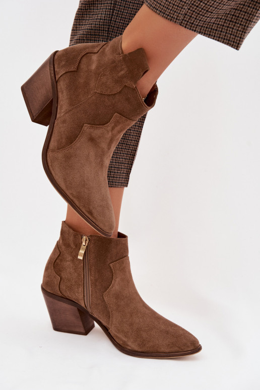 kovboju stila puszābakiIeslēgtsturalnego zamšādasu Zazoo 3153 Haki krāsas