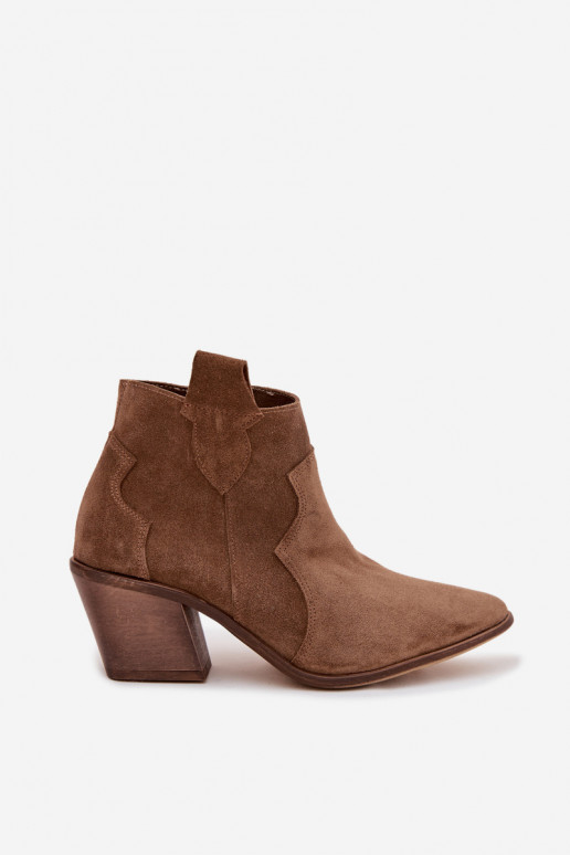 kovboju stila puszābakiIeslēgtsturalnego zamšādasu Zazoo 3153 Haki krāsas