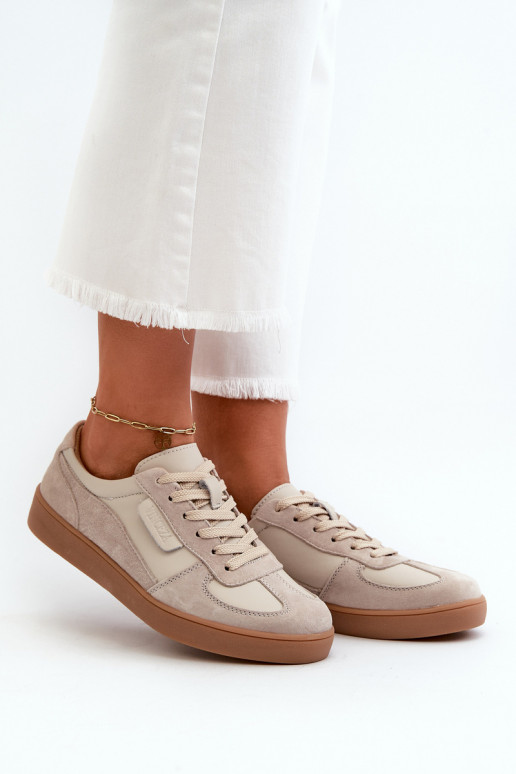 Āda zamšādas Sneakers modeļa apavi Sieviešu Vinceza 7933 Pelēkas krāsas