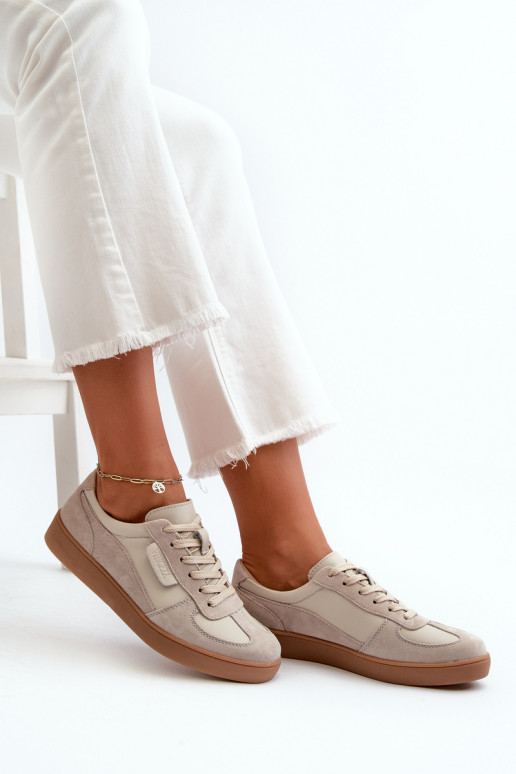 Āda zamšādas Sneakers modeļa apavi Sieviešu Vinceza 7933 Pelēkas krāsas