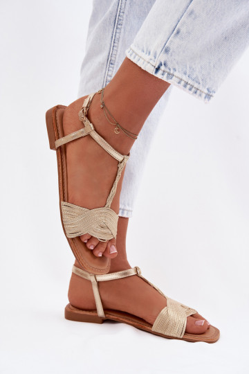 Plakanās sandales, zelta krāsā, sievietēm Nexora 2