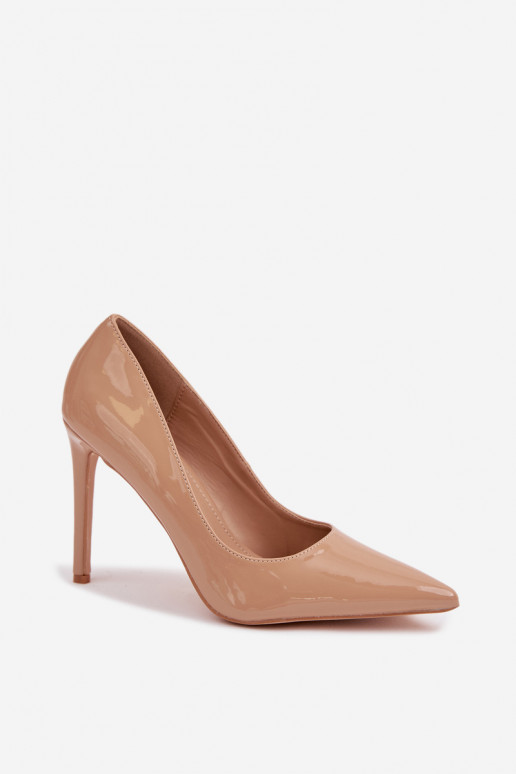 Laque augstpapēžu kurpes no eko ādas smilšu krāsas Jonira