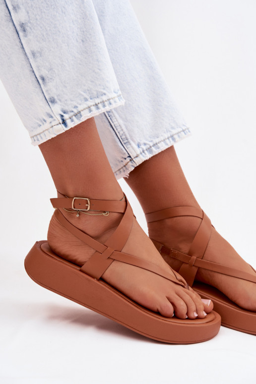 basenes - iešļūcenes Sieviešu ar platformu brūnas krāsas Gelira