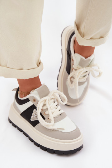 Sneakers modeļa apavi Sieviešu ar platformu Pelēkas krāsas Florinda