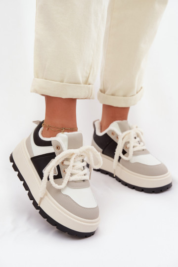 Sneakers modeļa apavi Sieviešu ar platformu Pelēkas krāsas Florinda 2
