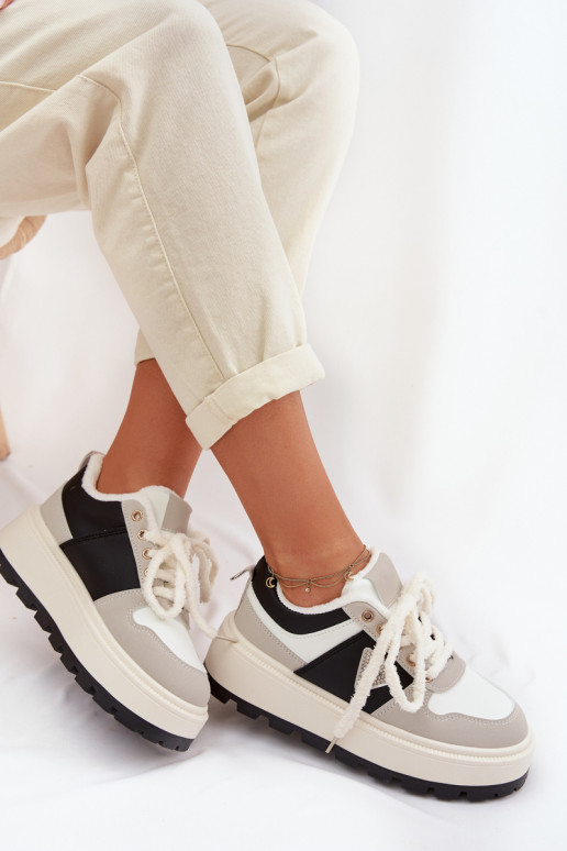 Sneakers modeļa apavi Sieviešu ar platformu Pelēkas krāsas Florinda