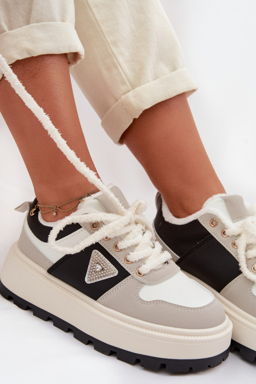 Sneakers modeļa apavi Sieviešu ar platformu Pelēkas krāsas Florinda