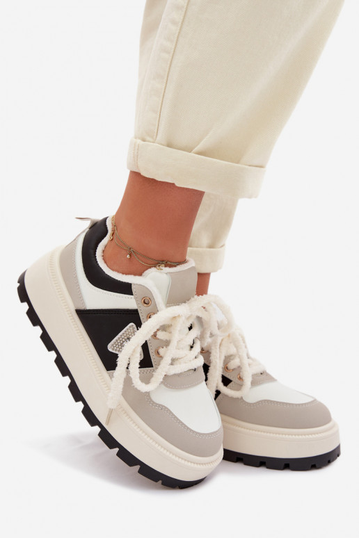 Sneakers modeļa apavi Sieviešu ar platformu Pelēkas krāsas Florinda