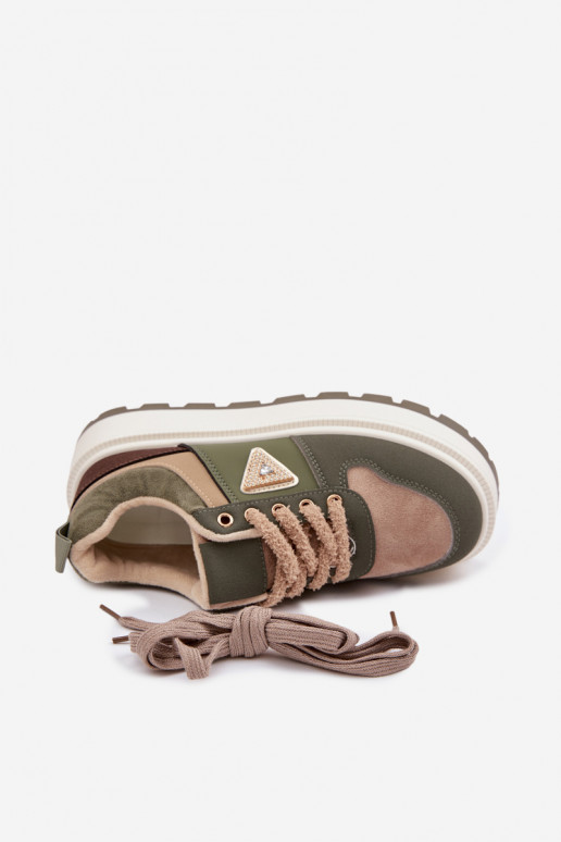 Sneakers modeļa apavi Sieviešu ar platformu Zaļas krāsas Florinda