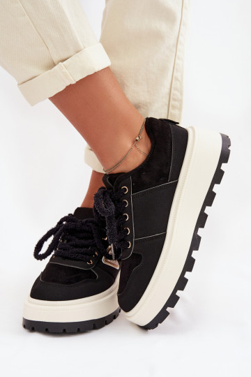 Sneakers modeļa apavi Sieviešu ar platformu melnas krāsas Florinda 2