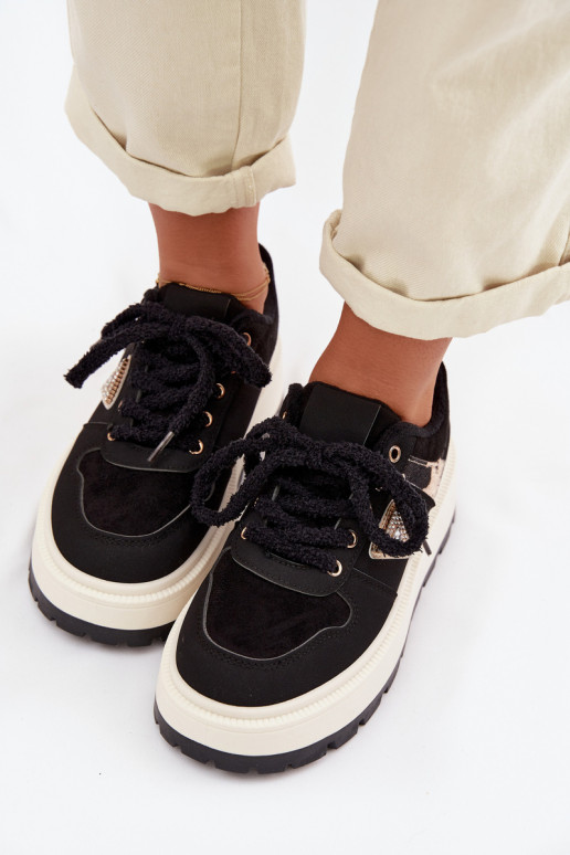 Sneakers modeļa apavi Sieviešu ar platformu melnas krāsas Florinda
