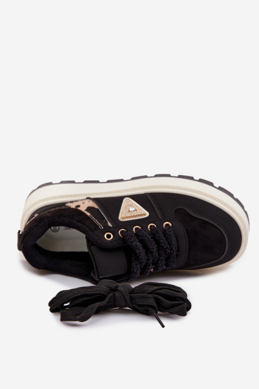 Sneakers modeļa apavi Sieviešu ar platformu melnas krāsas Florinda