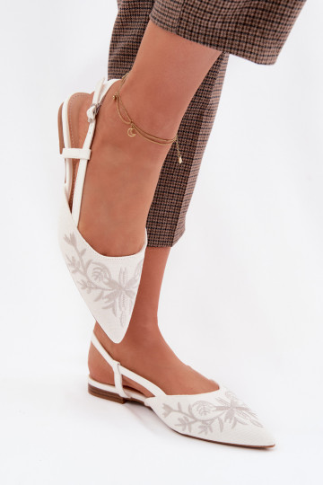 Sieviešu basenesHaftem Ieslēgts zempapēžu baltas krāsas Grelia