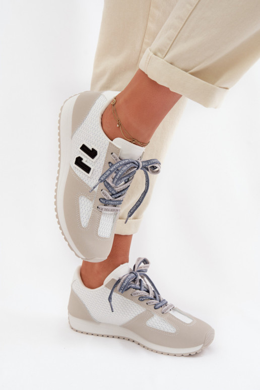 Sneakers modeļa apavi Sieviešu Ar greznu Šņorēšanam Pelēkas krāsas Henira