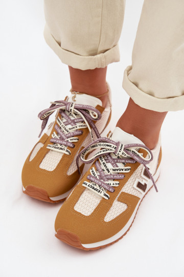 Sneakers modeļa apavi Sieviešu Ar greznu Šņorēšanam Dzelteni Henira