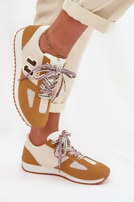 Sneakers modeļa apavi Sieviešu Ar greznu Šņorēšanam Dzelteni Henira