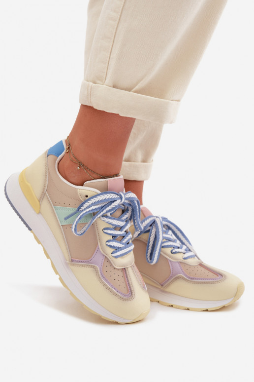 Sneakers modeļa apavi Sieviešu no eko ādas Dzelteni Kelira