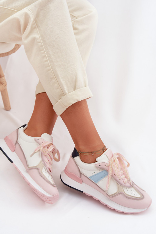 Sneakers modeļa apavi Sieviešu no eko ādas Rozā krāsas Kelira