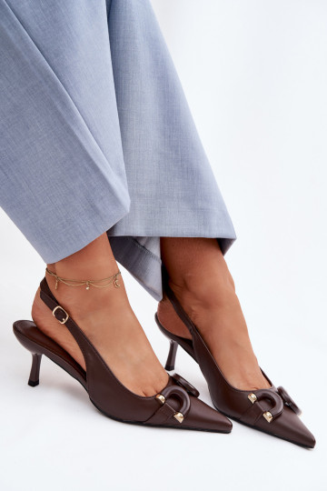 Sieviešu basenes ar papēdi Ar greznu Detalem CzekoladoIne Brienne