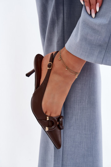 Sieviešu basenes ar papēdi Ar greznu Detalem CzekoladoIne Brienne 2