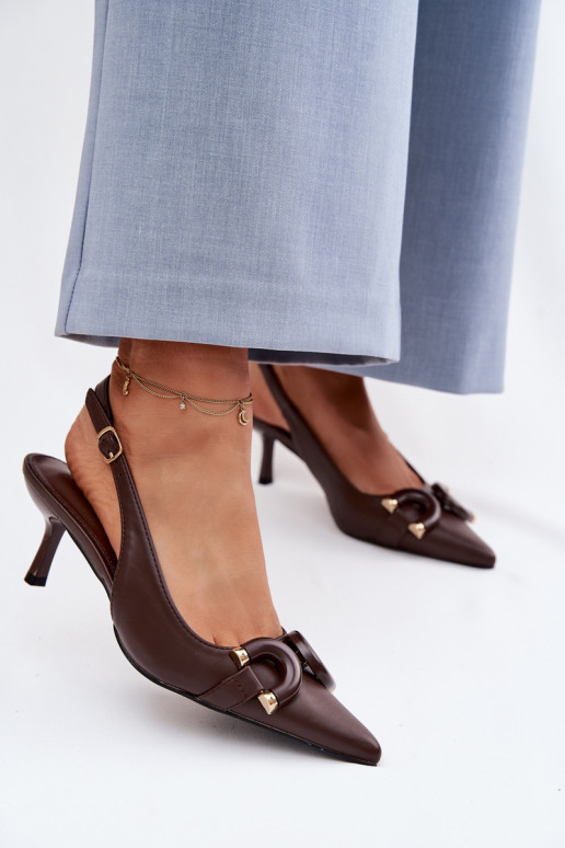 Sieviešu basenes ar papēdi Ar greznu Detalem CzekoladoIne Brienne