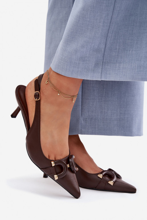 Sieviešu basenes ar papēdi Ar greznu Detalem CzekoladoIne Brienne