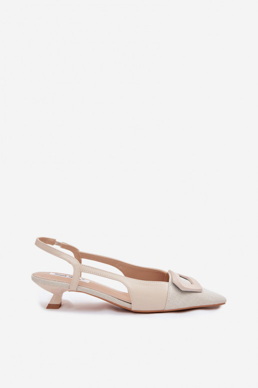 Sieviešu basenes Uz Zema Papēža Ar greznu Detalem smilšu krāsas Camira