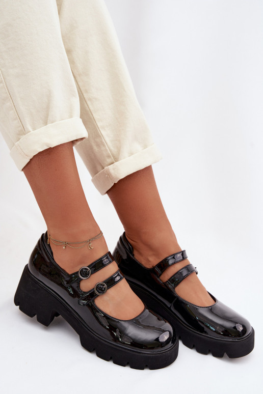 Laque Sieviešu apavi ar papēdi Ar svītrām melnas krāsas Kamira