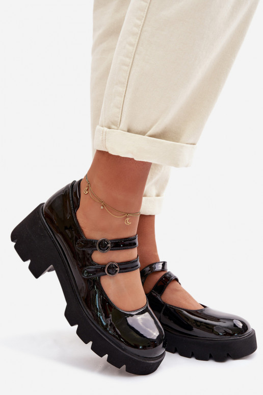 Laque Sieviešu apavi ar papēdi Ar svītrām melnas krāsas Kamira
