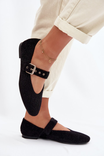 Balerīnas Sieviešu ar siksniņām melnas krāsas Pamira