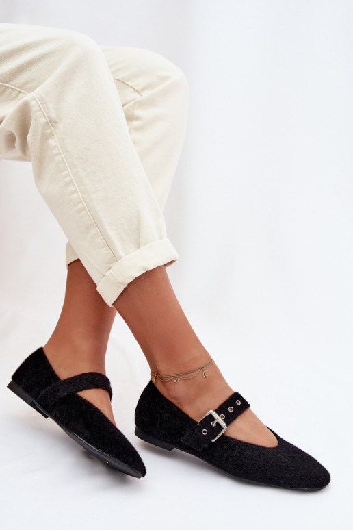 Balerīnas Sieviešu ar siksniņām melnas krāsas Pamira