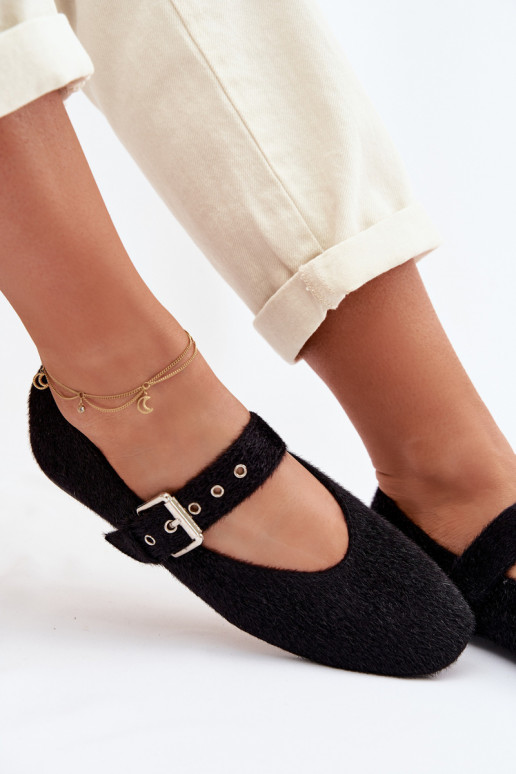 Balerīnas Sieviešu ar siksniņām melnas krāsas Pamira