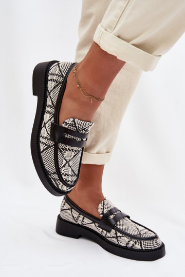 sieviešu mokasīni Rakstaina melnas krāsas Barisa