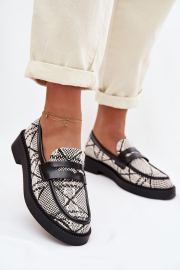 sieviešu mokasīni Rakstaina melnas krāsas Barisa 2
