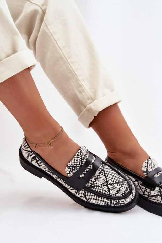 sieviešu mokasīni Rakstaina melnas krāsas Barisa