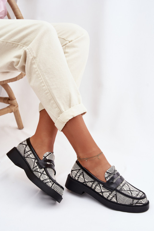 sieviešu mokasīni Rakstaina melnas krāsas Barisa