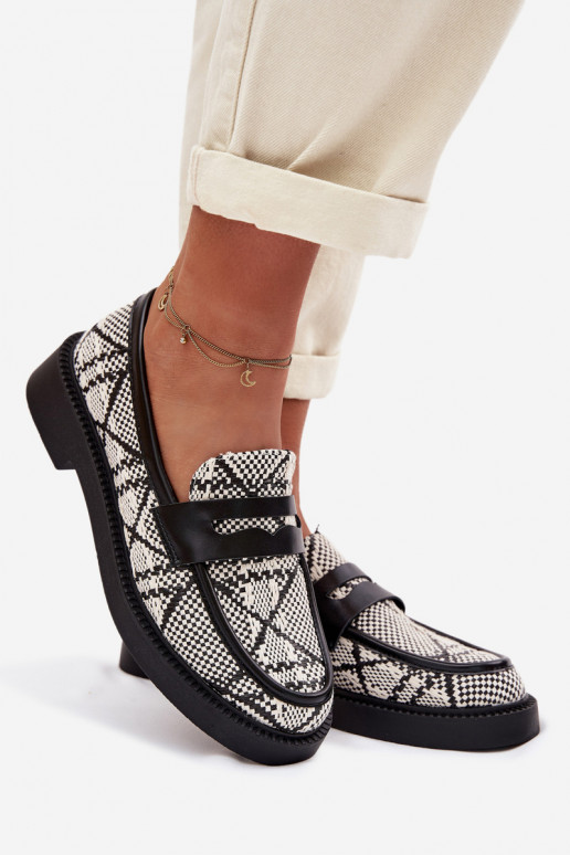 sieviešu mokasīni Rakstaina melnas krāsas Barisa