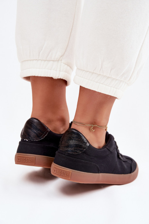 Sneakers modeļa apavi Sieviešu Auduma Big Star TT274356 melnas krāsas